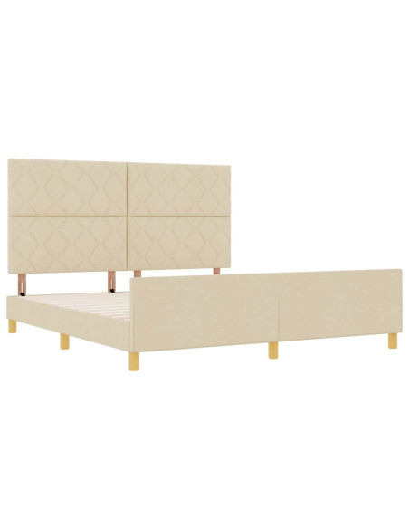 Struttura del letto con testiera Crema 180 x 200 cm Tessuto