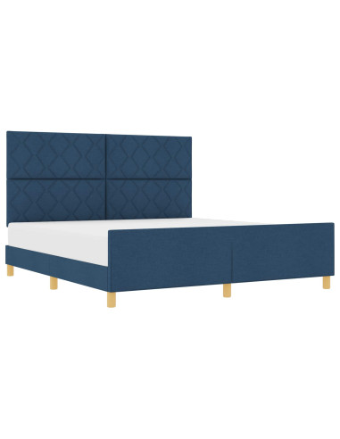 Struttura del letto con testiera Blu 180 x 200 cm Tessuto