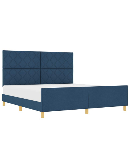 Struttura del letto con testiera Blu 180 x 200 cm Tessuto