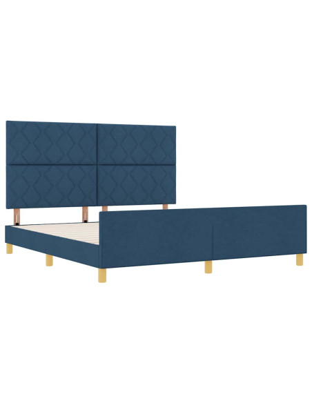 Struttura del letto con testiera Blu 180 x 200 cm Tessuto
