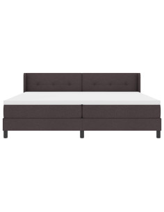 Letto a molle con testiera Marrone Scuro 200 x 200 cm Tessuto 2