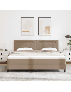 Letto a molle Cappuccino 180 x 200 cm Pelle sintetica