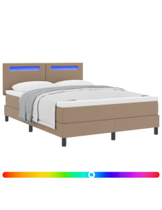 Letto a molle Cappuccino 140 x 200 cm Pelle sintetica 2