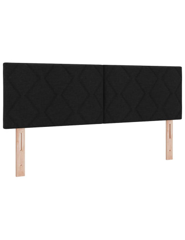 Letto a molle con testiera Nero 190 x 140 cm Tessuto