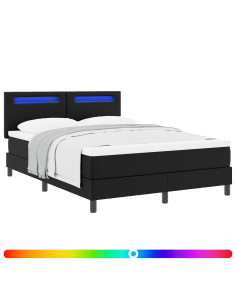 Letto a molle con materasso Nero 160 x 200 cm Pelle sintetica 2