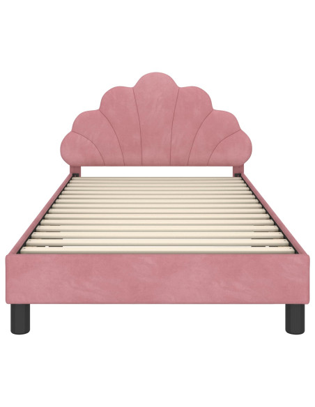 Struttura letto bambini con testata Rosa 80 x 200 cm Velluto