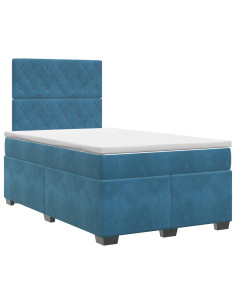 Letto box spring con materasso Blu 120 x 200 cm Velluto 2