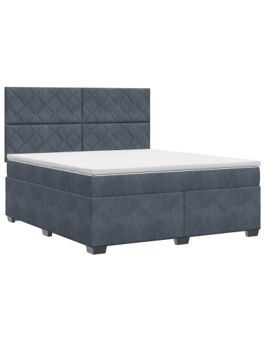 Letto box spring con materasso Grigio Scuro 160 x 200 cm