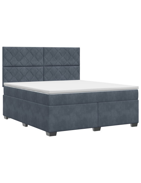 Letto box spring con materasso Grigio Scuro 160 x 200 cm
