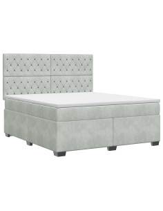 Letto box spring con materasso Grigio Chiaro 180 x 200 cm 2