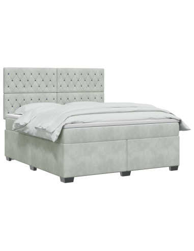 Letto box spring con materasso Grigio Chiaro 180 x 200 cm