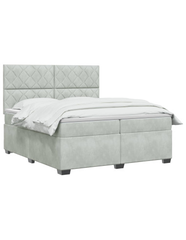 Letto box spring con materasso Grigio Chiaro 200 x 200 cm
