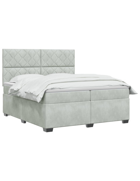 Letto box spring con materasso Grigio Chiaro 200 x 200 cm