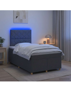 Letto box spring con materasso Grigio Scuro 120 x 200 cm