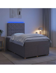 Letto box spring con materasso Tortora 120 x 200 cm Tessuto