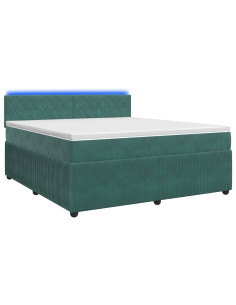 Letto box spring con materasso Verde Scuro 180 x 200 cm Velluto 2