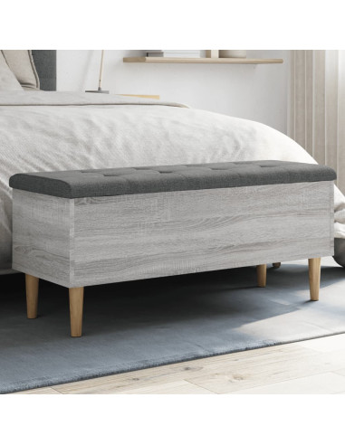 Panca Portaoggetti Grigio Sonoma 102x42x46 cm Legno Multistrato