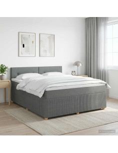 Letto box spring con materasso Grigio Scuro 180 x 200 cm