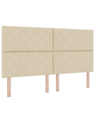 Letto a Sorgente LED con testiera Crema 180 x 200 cm Tessuto
