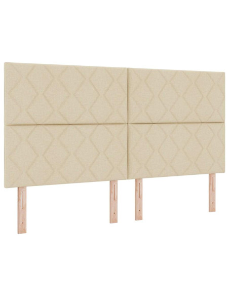 Letto a Sorgente LED con testiera Crema 180 x 200 cm Tessuto