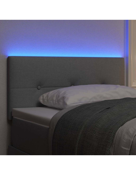 Testiera LED con strisce LED Grigio chiaro 80 cm Tessuto