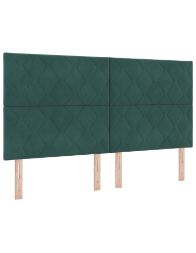 Letto con contenitore LED e materasso Verde Scuro 180 x 200 cm
