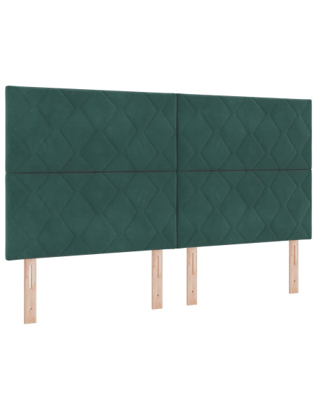 Letto con contenitore LED e materasso Verde Scuro 180 x 200 cm