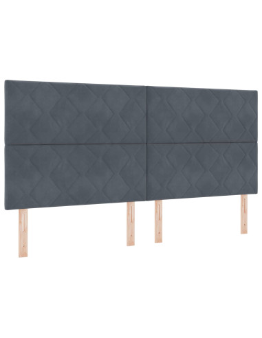 Letto con contenitore LED e materasso Grigio Scuro 200 x 200 cm
