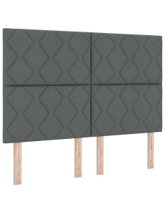 Letto a Sorgente LED Grigio scuro 140 x 200 cm Tessuto 2