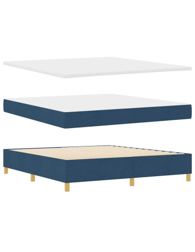 Letto a molle con testiera Blu 180 x 200 cm Tessuto