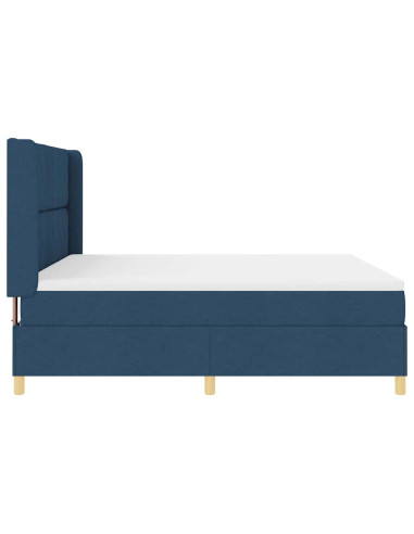 Letto a molle con testiera Blu 180 x 200 cm Tessuto