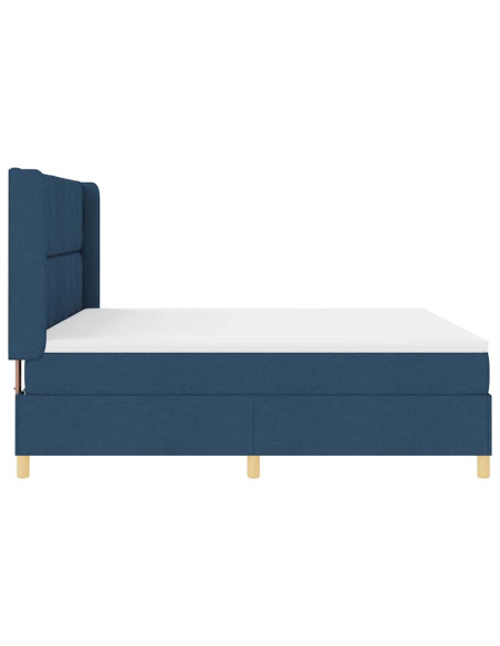 Letto a molle con testiera Blu 180 x 200 cm Tessuto