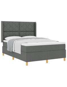 Letto a molle con testiera Grigio scuro 140 x 200 cm Tessuto 2