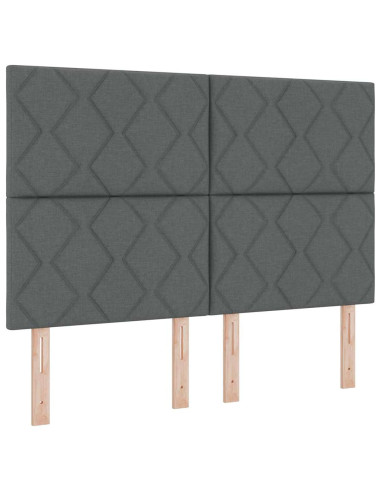 Letto a molle con testiera Grigio scuro 140 x 200 cm Tessuto