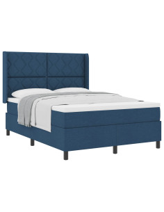 Letto a molle con cuscino con testiera Blu 200 x 160 cm Tessuto 2
