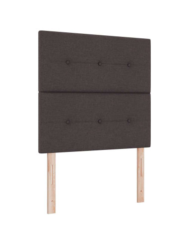 Letto a molle con testiera Marrone Scuro 100 x 200 cm Tessuto