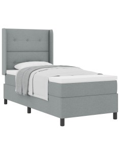 Letto a molle con cuscino Grigio chiaro 200 x 100 cm Tessuto 2
