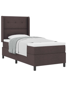 Letto a molle con cuscino Marrone Scuro 200 x 100 cm Tessuto 2