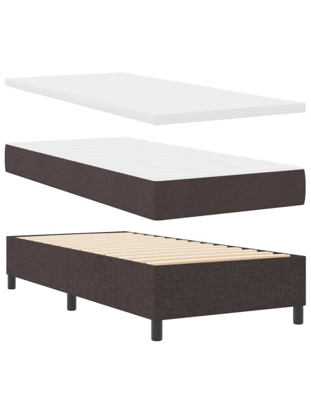 Letto a molle con cuscino Marrone Scuro 200 x 100 cm Tessuto