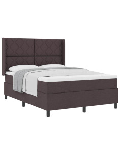 Letto a molle con cuscino Marrone Scuro 190 x 140 cm Tessuto 2
