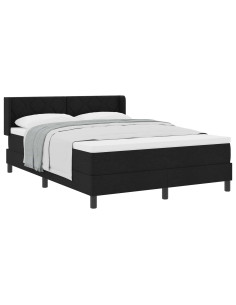 Letto a molle con testiera Nero 200 x 140 cm Tessuto 2