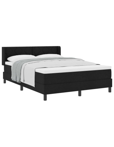 Letto a molle con testiera Nero 200 x 140 cm Tessuto