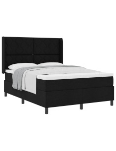 Letto a molle con cuscino Nero 200 x 140 cm Tessuto 2