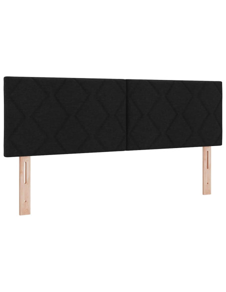 Letto a molle con testiera Nero 200 x 140 cm Tessuto