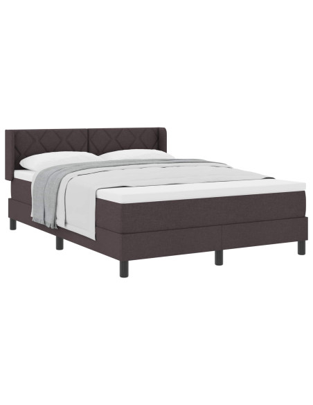 Letto a molle con testiera Marrone Scuro 200 x 160 cm Tessuto