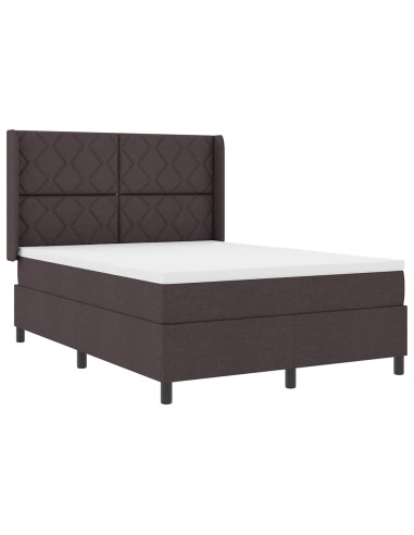 Letto a molle con cuscino Marrone Scuro 200 x 160 cm Tessuto