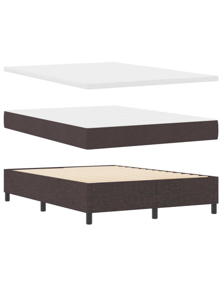 Letto a molle con cuscino Marrone Scuro 200 x 160 cm Tessuto