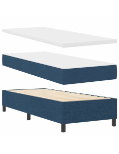 Letto a Sorgente LED con testiera Blu 80 x 200 cm Tessuto 2