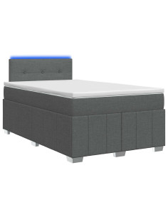 Letto box spring con materasso Grigio Scuro 120 x 190 cm