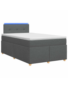 Letto box spring con materasso Grigio Scuro 120 x 190 cm